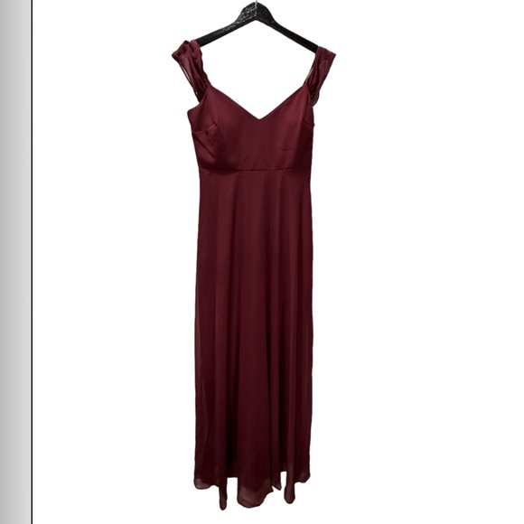 Birdy Grey DEVIN CONVERTIBLE DRESS CHIFFON CABERNET LARGE NEW NWT BRIDESMAID - Picture 2 of 4